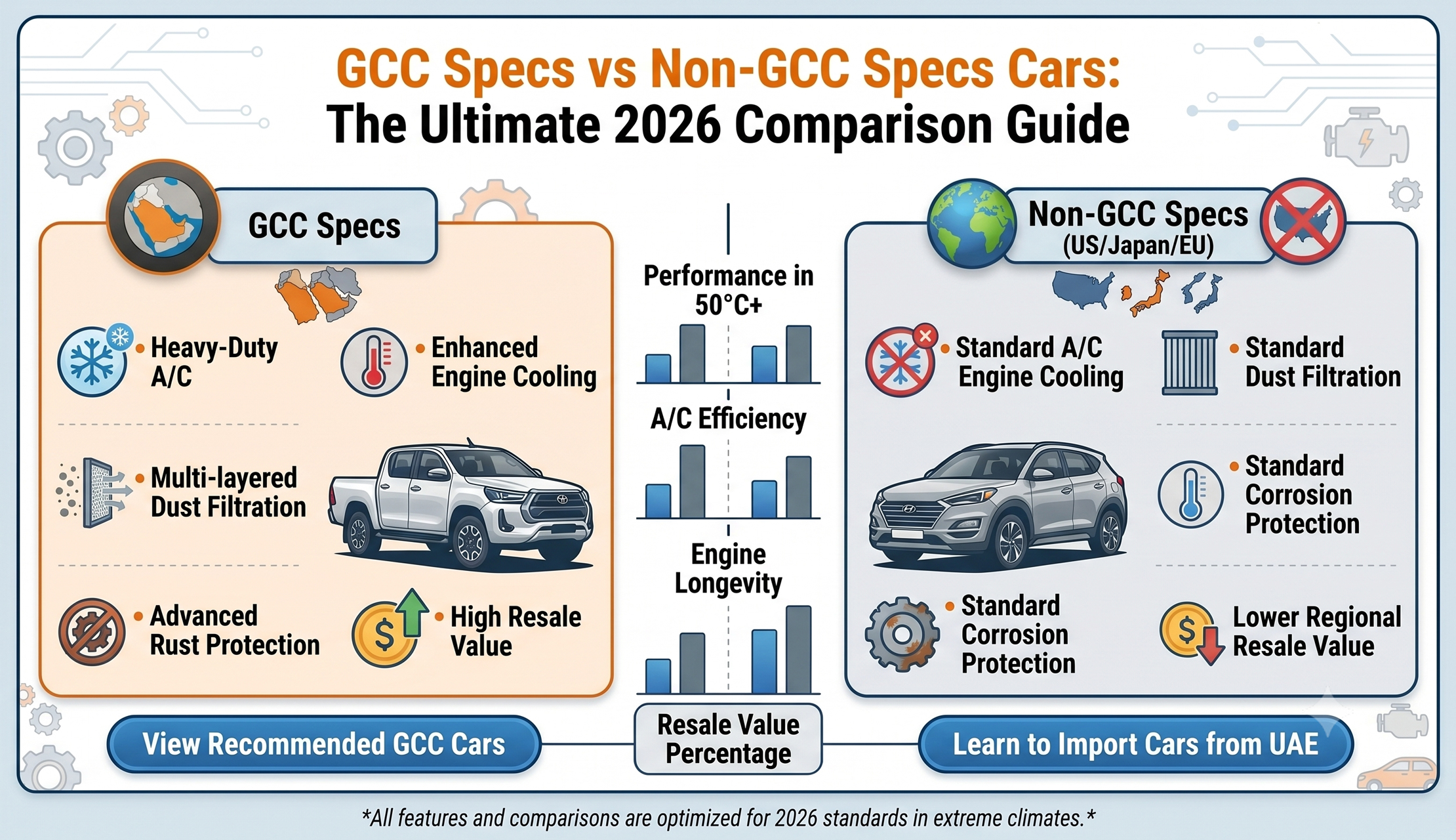 GCC Specs vs Non-GCC Specs Cars: The Ultimate 2026 Comparison Guide