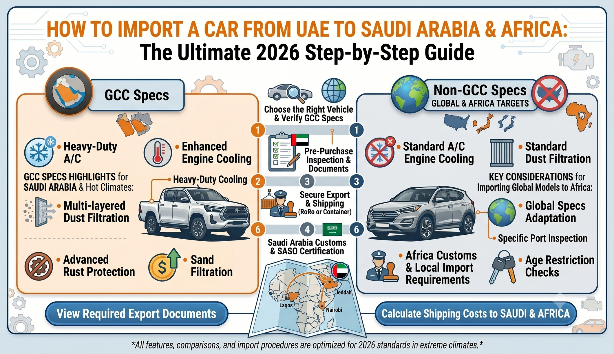 How to Import a Car from UAE to Saudi Arabia & Africa | 2026 Step-by-Step Guide